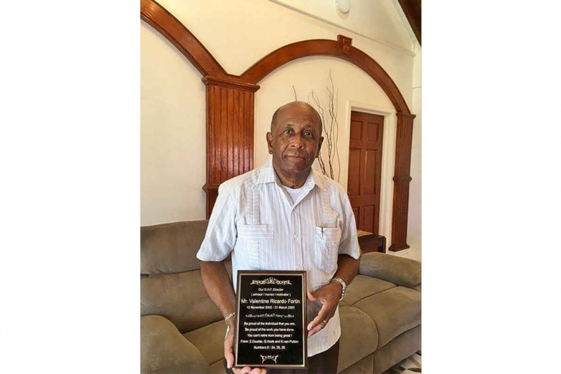 Statia’s Housing Foundation  honours Ricardo Fortin Sr.